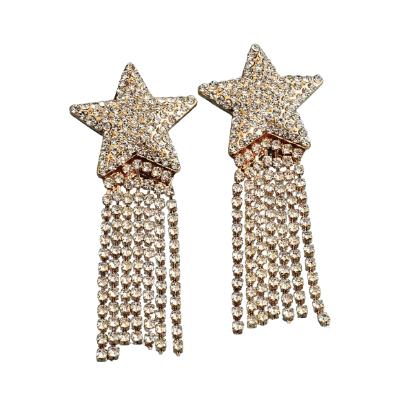 Mini Tassel Star Earrings - Gold