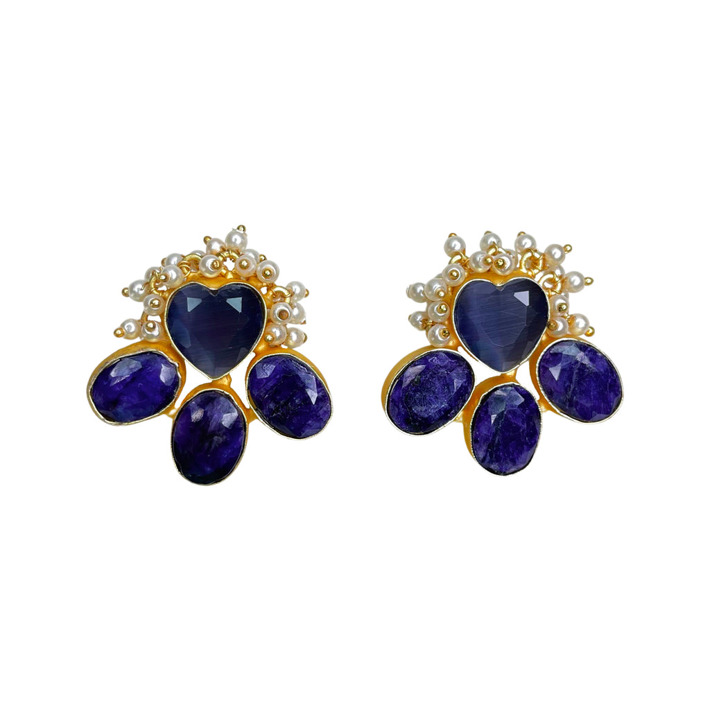Isabella Stud Earrings - Purple