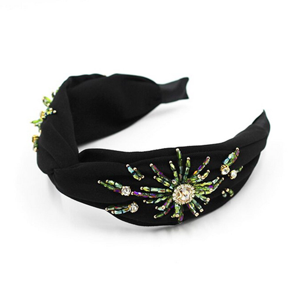 Embellished Knot Headband - Black