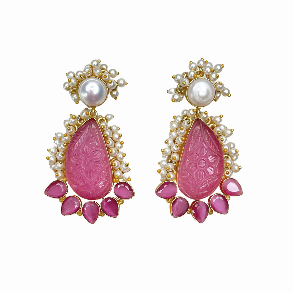 Sophia Earrings -  Pink