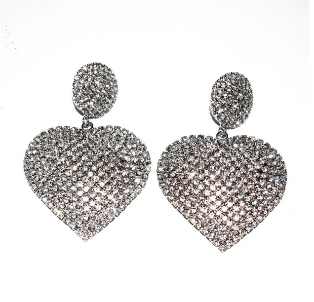 Heart online statement earrings