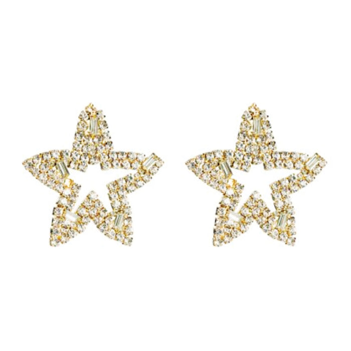 Oversized Star Stud Earrings - Gold