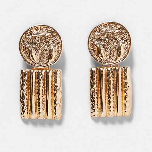 Coin Drop Earrings - Gold